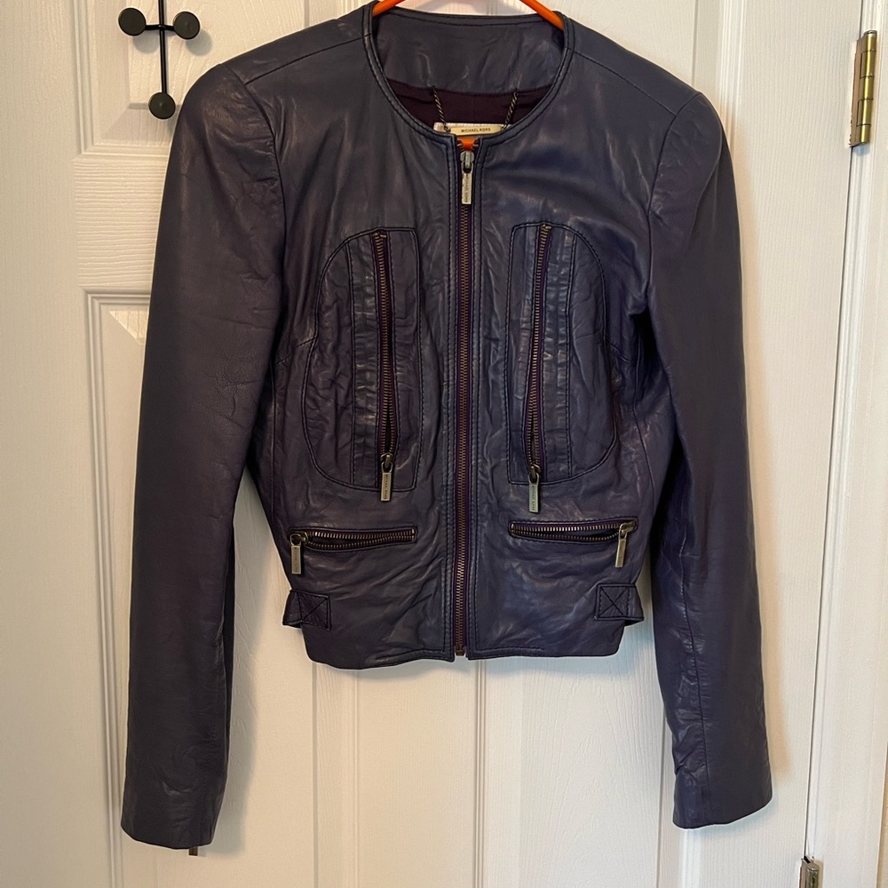 Michael Kors, genuine leather jacket, size S, lightly used